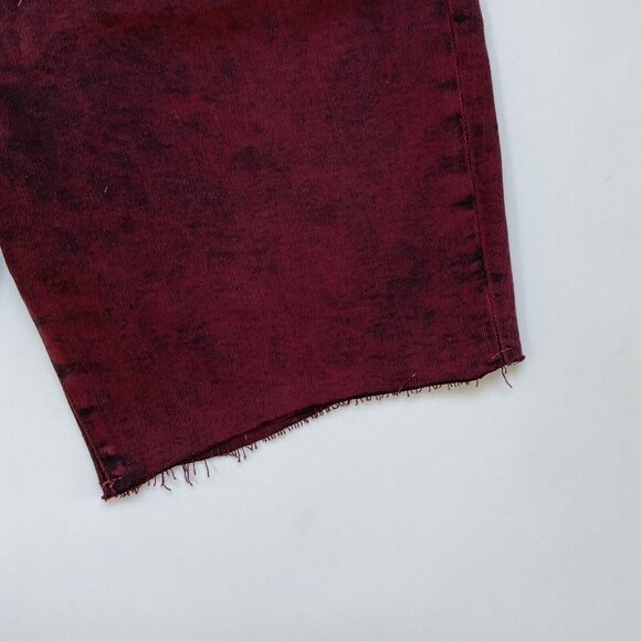 Guess Men's Slim Denim Shorts Destroy Super Stretch Dye Red Comfort Size 40 - Picture 2 of 7